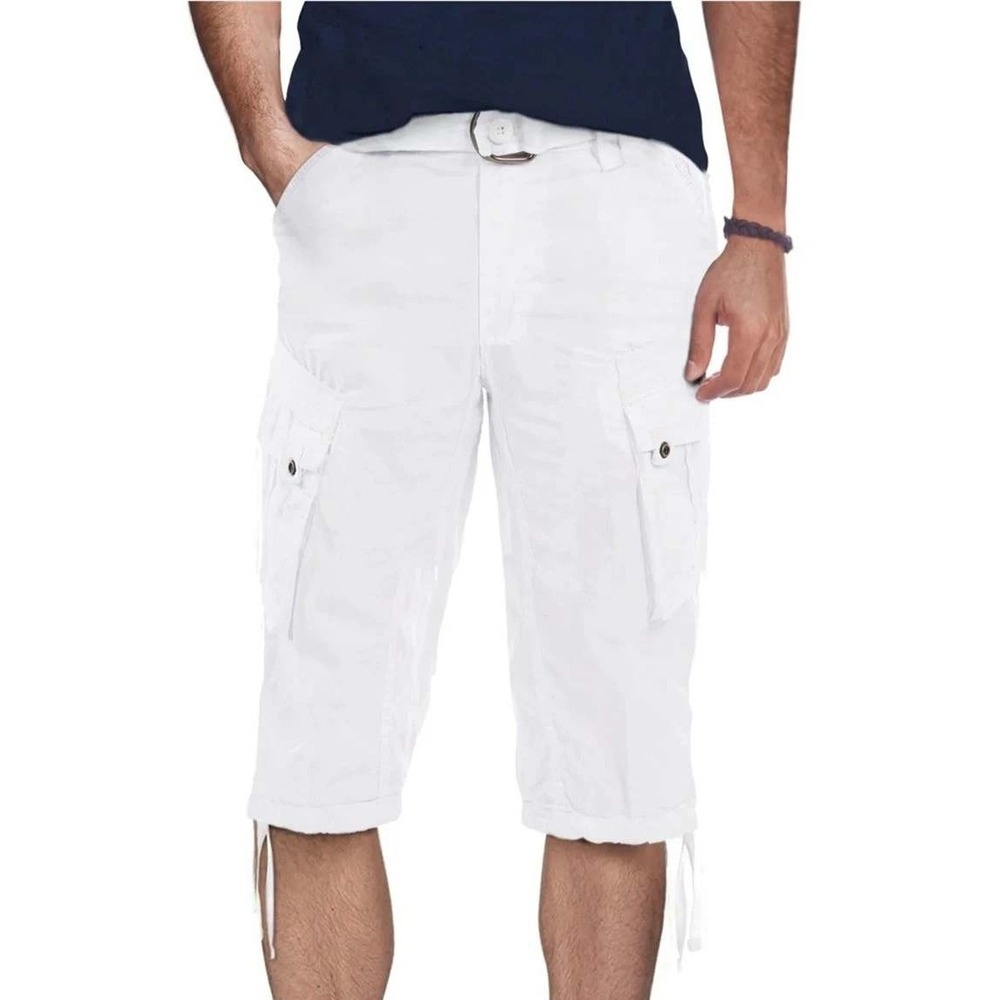 NWT XRAY Jeans Cargo Chino Shorts Men's 36 White Cotton Belted Utility Casual